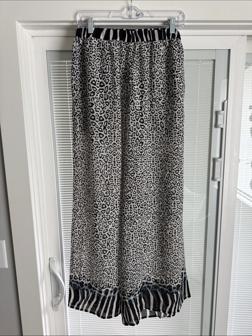 Gottex Black and White Leopard Print Swim Beach Pants.